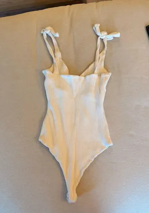 Princess Polly Bodysuit White Ribbed thumbnail 2