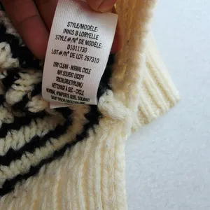 Theory Innis B‎ Loryelle Wool Sweater Black White Textured Stripe D1011730 thumbnail 4
