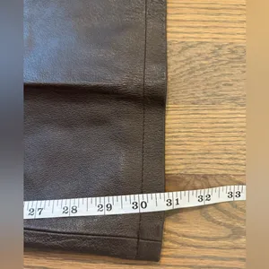 Newport News Jeanology brown leather pants size 14 thumbnail 9