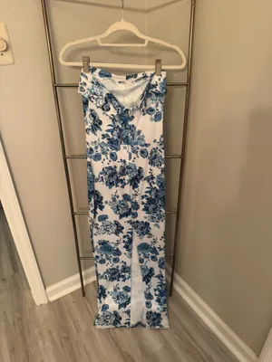 Blue Floral Maxi Dress Thats So Fetch US thumbnail 5