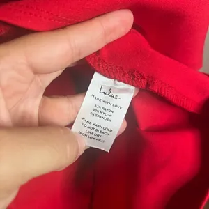 🔆 Lulu's red bodycon faux wrap dress thumbnail 4
