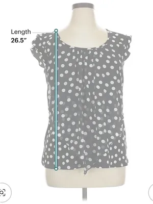 Dress Barn Super Cute Black Blouse with White Polka Dots, XL thumbnail 6