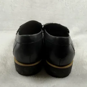Kate Spade Karisa Black Leather Floral Studded Loafers Womens 5.5M Slip On Shoes thumbnail 5