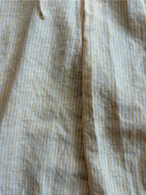 Free People Off Poplin Dress Saffron Combo Linen Blend Lace Up Mini Dress M thumbnail 9