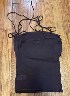 Brown Wild Fable tie tank top thumbnail 1