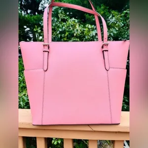 Michael Kors Jet Set East West Tote Primrose Pink Leather NWT thumbnail 6