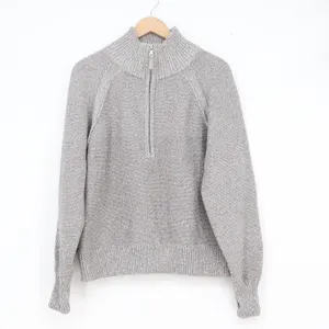 OFFLINE by Aerie Womens XS Grey Marled Quarter Zip Pullover Sweater Thumbholes thumbnail 2