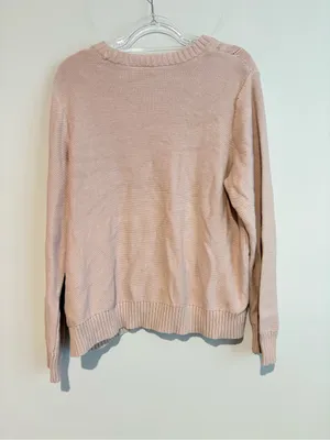 Gap cotton cable knit sweater blush pink XL thumbnail 3