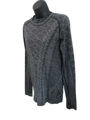 Lululemon Rest Less Pullover Gray Textured Women’s Size 6 Long Sleeve thumbnail 4
