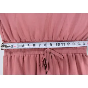 Evereve Womens Sleeveless V-Neck Drawstring Waist Knit Dress Pink Size L thumbnail 6