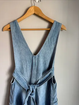 Free People We The Free Wonderland Denim Maxi Dress Small thumbnail 10