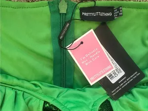 PrettyLittleThing Green Sequin Cross-Over Halterneck Mini Dress thumbnail 4