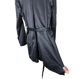 American Living Women's Black Double‎ Breasted Trench Coat Belted Size M thumbnail 9