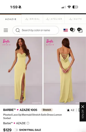 Azazie lemon dress bridesmaid thumbnail 3