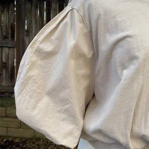 Zara Cream Puff Sleeve cropped minimalist career capsule wardrobe romantic top thumbnail 3