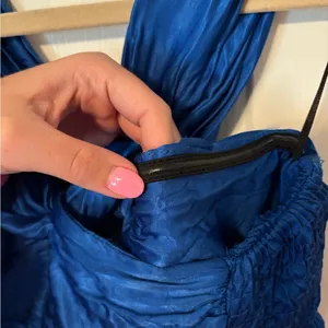 Zara Blue Cutout Draped Tank Top size XS thumbnail 6