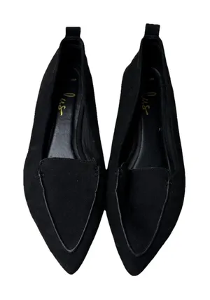 Lulu's Emmy Faux Suede Slip On Pointed Toe Flat Loafers Black Womens Size 9 thumbnail 1