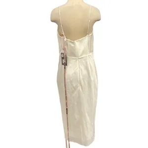 New HOUSE OF CB London Myrna Corset Slip Midi Dress Ivory White L+ La thumbnail 5