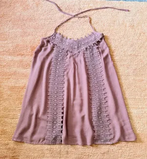 O’Neill Dusty Rose Crochet Halter Mini Dress Swim Cover Up Tunic Size S thumbnail 1