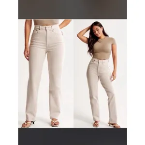 Abercrombie the 90s straight ultra high rise ivory stone thumbnail 2