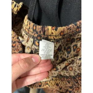 Vintage 90s Leopard Print 2 Piece Skirt Suit Set Black Rayon Blazer Midi Skirt thumbnail 8