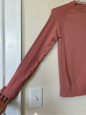 HALFDAYS Johnson Base Layer Top Mock Neck Pink Sz Small thumbnail 7