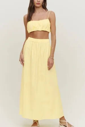 NWT Reformation Brio Two Piece Yellow Skirt and Top thumbnail 1