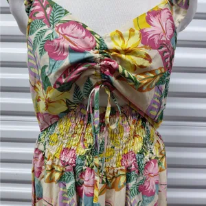 Roxy Womens Floral Dress Size Medium Tropical Vacation Resort Beach Boho Coastal thumbnail 10