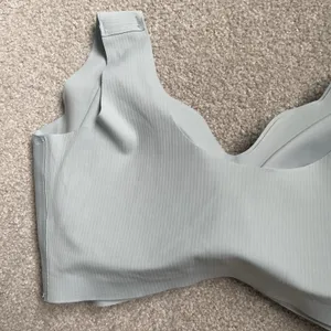Wireless Full Coverage Bra Supportive Comfort Spandex Light Blue Size 3XL thumbnail 6