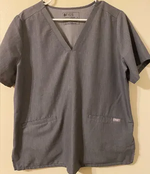 Womens FIGS Casma FW1100 Gray 2-Pocket Short Sleeve Scrub Top Size Large‎ thumbnail 1