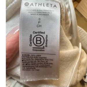 Athleta White 100% Linen Jogger Pants Small Drawstring Elastic Waist Tapered Leg thumbnail 9