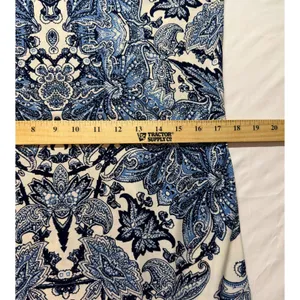 White House Black Market Dress Women Medium Blue White Paisley‎ Shift Casual thumbnail 5
