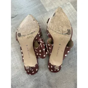 Gianni Bini Brown Polka Dot Bow Kitten Heel Mules | Size 7.5 thumbnail 3
