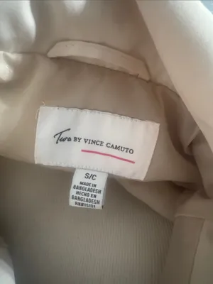 Two by Vince Camuto Cream Trench Coat with Black Trim thumbnail 12