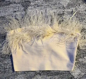 Staud Nellie Feather Crop Top thumbnail 1