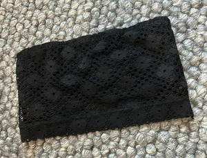 Aerie Black Crochet Bandeau‎ Top Size XS thumbnail 1