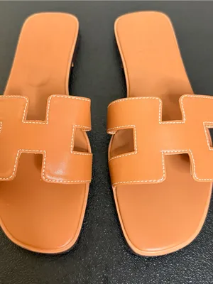 Women's Slide Sandals in Cognac Brown-38 thumbnail 1