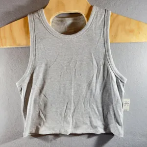 483 | NWT OFFLINE by Aerie Ribbed Cropped Tank Top Light‎ Gray XL thumbnail 1