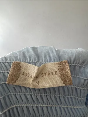 Altar’d State‎ NEW!! Baby Blue Smocked Waist Ruffle Skirt thumbnail 4
