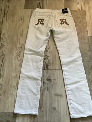 Y2K Rock & Republic low rise Cosbie brew white straight jeans size 24 thumbnail 4
