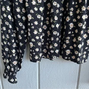 Reformation Ecovero‎ Black Floral Long Sleeve Theodora Top Blouse Size XS thumbnail 7