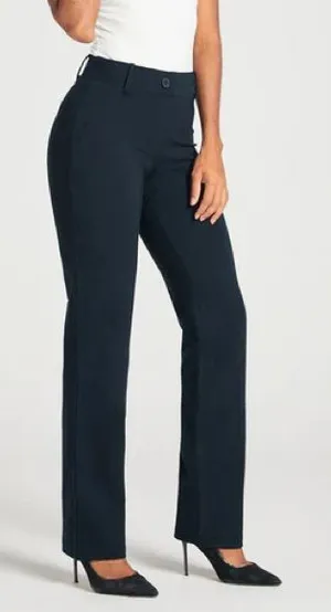 Betabrand Classic DPYP Dress Pant Yoga Pants Straight in Navy size L thumbnail 1