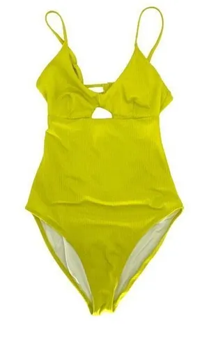 Old Navy Womens Ribbed Front Keyhole Cutout Back One Piece Swimsuit Green Small‎ thumbnail 1