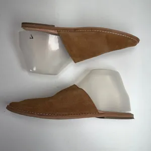 Free People 37 US 7 Coronada Mules Suede Tan Slip On Flat Minimalist Boho Chic thumbnail 4
