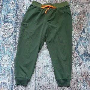 Figs Scrub Zamora Pants Jogger Pants Moss Green Plus Size 3XL Coral Drawstring thumbnail 4