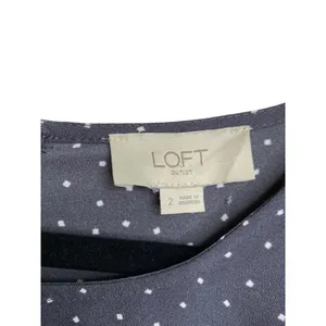 Loft Grey And White Polka Dot Wrap Dress‎ size 2 Business Church Office Casual thumbnail 4