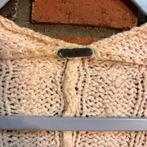 Free people womens easy cable knit oversized chunky tunic sweater pink L thumbnail 3