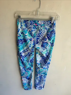 Lilly Pulitzer Luxletic Weekender Oasis Wave After Wave Cropped Leggings Sz Sm thumbnail 11