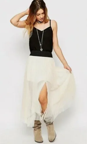 Free People NWT Sugar Plum Tutu Skirt in Ivory Combo - small thumbnail 1