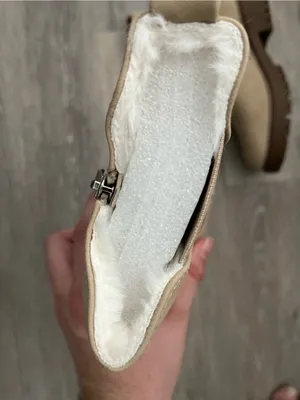 Women’s Beige Fur Suede Ankle Boots Sz 8 Faux Fur Lined Dual Zip Lug Sole EU 38 thumbnail 9